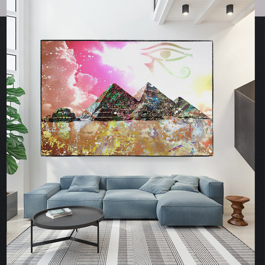 Egyptian Pyramids Canvas Wall Art-GraffitiWallArt