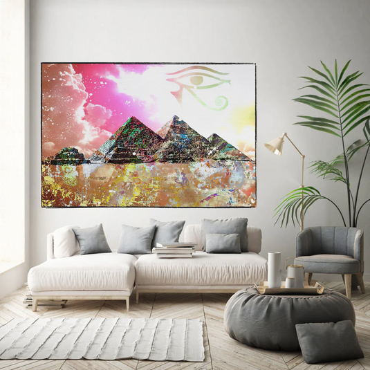 Egyptian Pyramids Canvas Wall Art-GraffitiWallArt