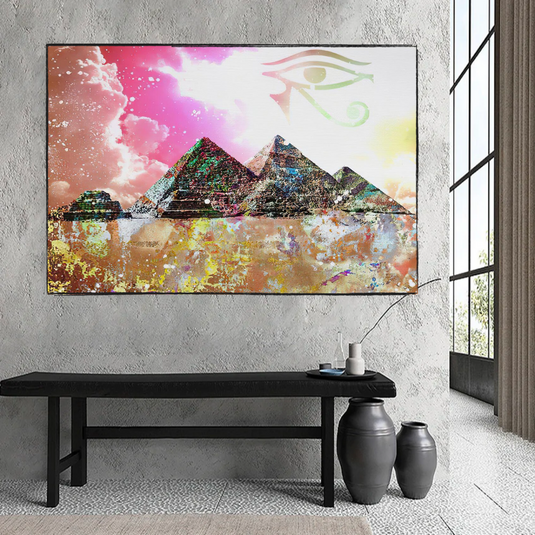 Egyptian Pyramids Canvas Wall Art-GraffitiWallArt