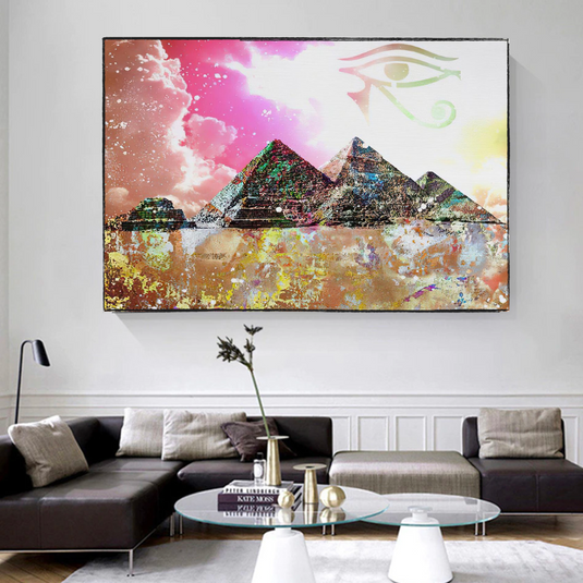 Egyptian Pyramids Canvas Wall Art-GraffitiWallArt