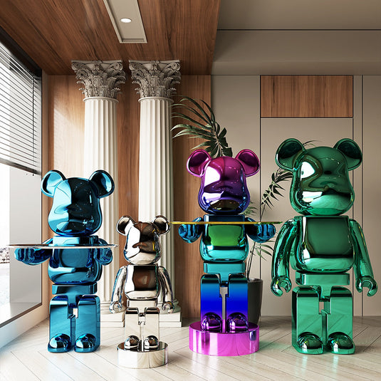 Electroplating Multicolour Bearbrick Statue Large-GraffitiWallArt