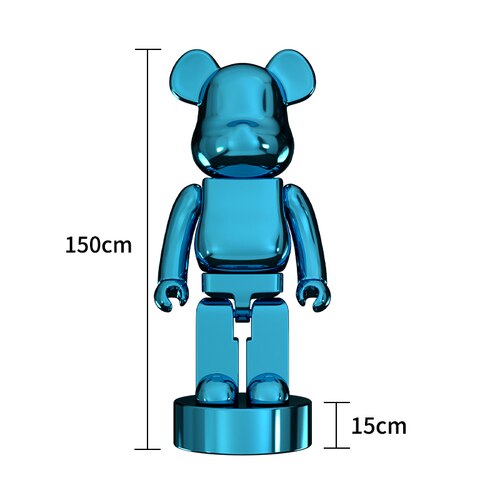 Electroplating Multicolour Bearbrick Statue Large-GraffitiWallArt