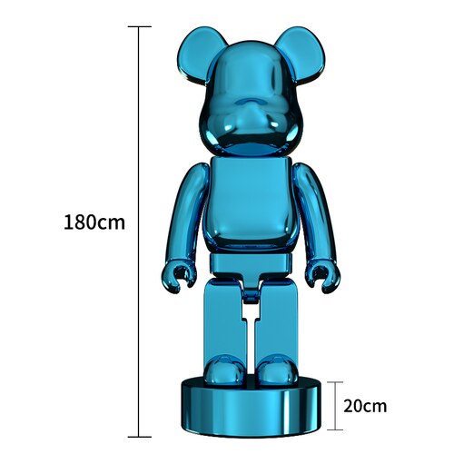 Electroplating Multicolour Bearbrick Statue Large-GraffitiWallArt