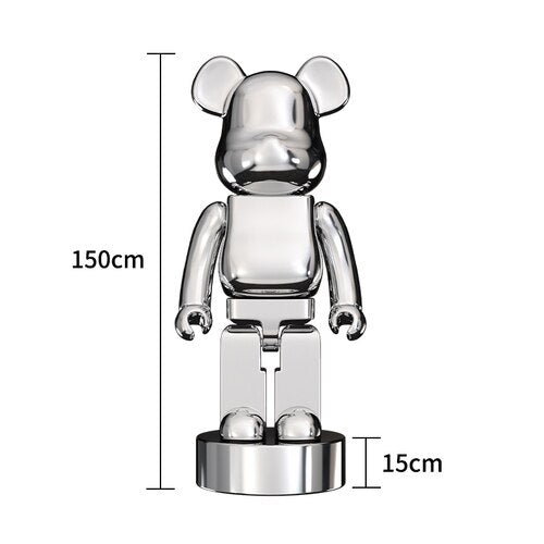 Electroplating Multicolour Bearbrick Statue Large-GraffitiWallArt