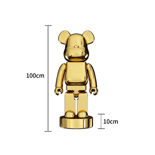 Electroplating Multicolour Bearbrick Statue Large-GraffitiWallArt