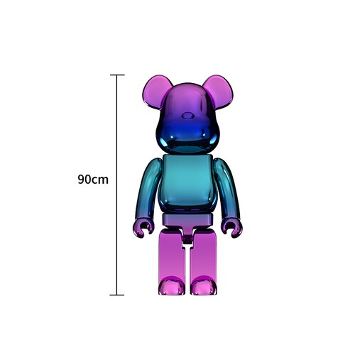 Electroplating Multicolour Bearbrick Statue Large-GraffitiWallArt