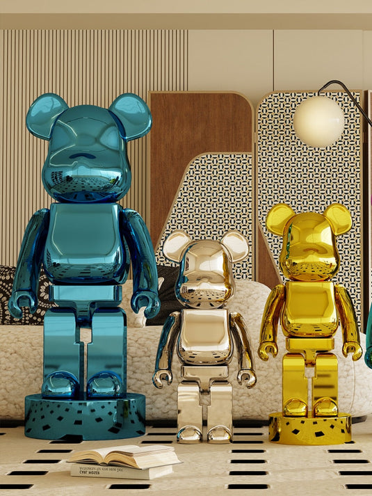 Electroplating Multicolour Bearbrick Statue Large-GraffitiWallArt