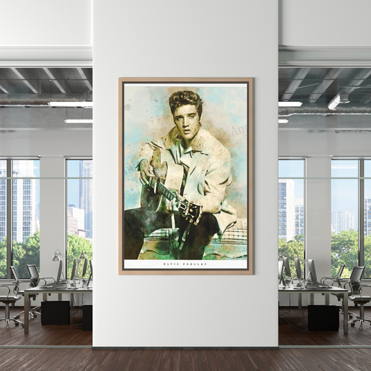 Elvis Presley Singer Portrait Canvas Painting Abstract Magazine Wall Art-GraffitiWallArt