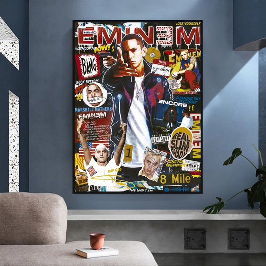 Eminem Singer Canvas Wall Art-GraffitiWallArt