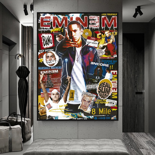 Eminem Singer Canvas Wall Art-GraffitiWallArt