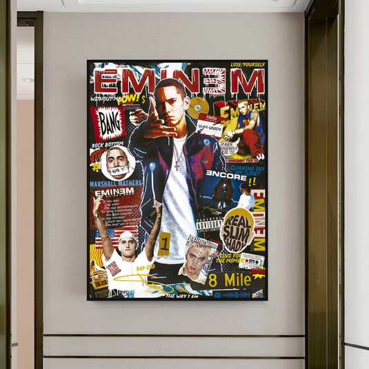 Eminem Singer Canvas Wall Art-GraffitiWallArt