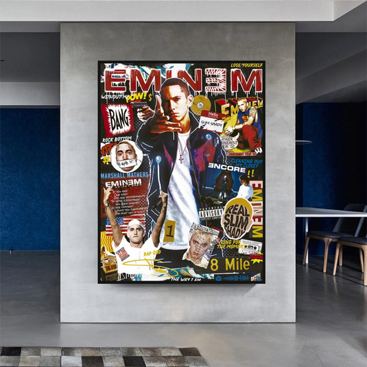 Eminem Singer Canvas Wall Art-GraffitiWallArt