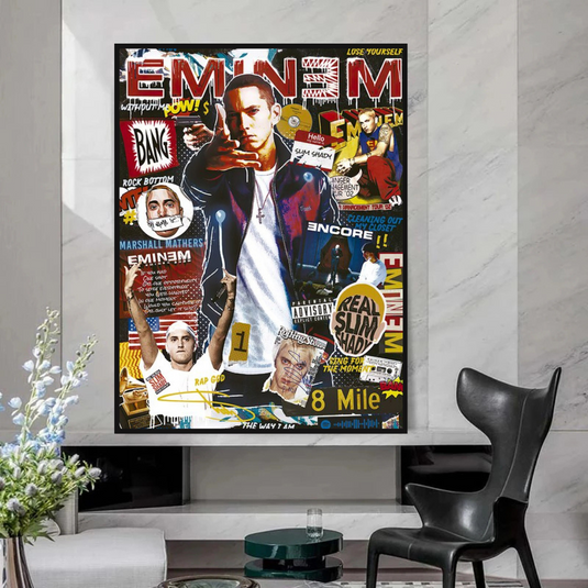 Eminem Singer Canvas Wall Art-GraffitiWallArt