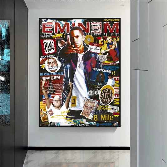 Eminem Singer Canvas Wall Art-GraffitiWallArt