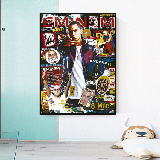 Eminem Singer Canvas Wall Art-GraffitiWallArt