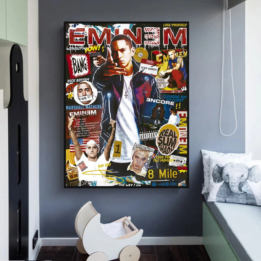 Eminem Singer Canvas Wall Art-GraffitiWallArt