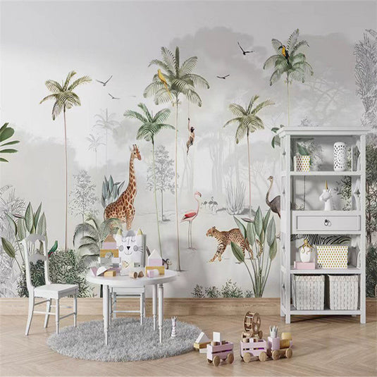 Enchanting Animals in Forest Nursery Wallpaper-GraffitiWallArt