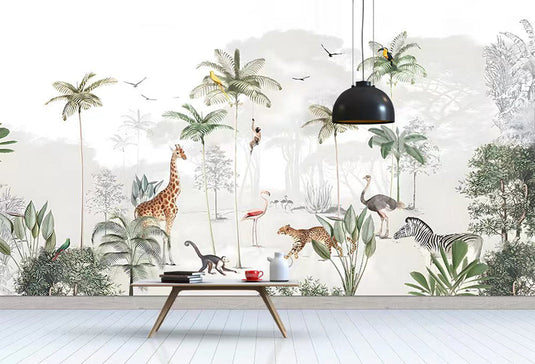 Enchanting Animals in Forest Nursery Wallpaper-GraffitiWallArt