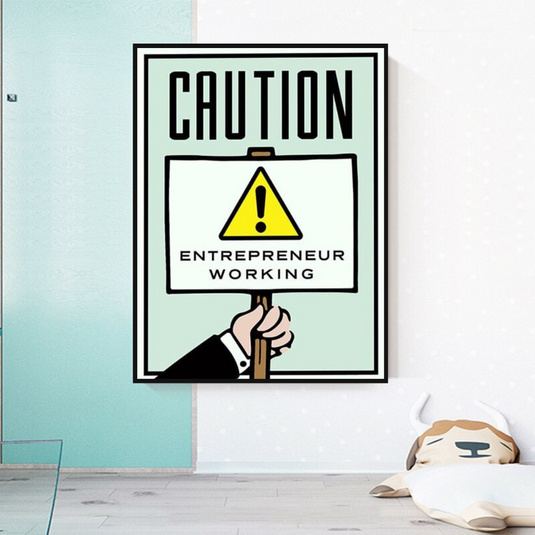 Entrepreneur Working Notice - Monopoly Wall Art-GraffitiWallArt