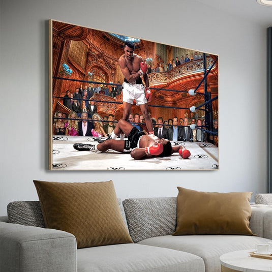 Famous Boxer Muhammad Ali VS Sonny Liston Canvas Art-GraffitiWallArt