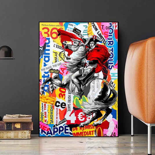 Famous Painting Napoleon Portrait Horse Oil Painting Canvas Prints Pop Wall Art Posters and Prints Picture for Living Room Home-GraffitiWallArt