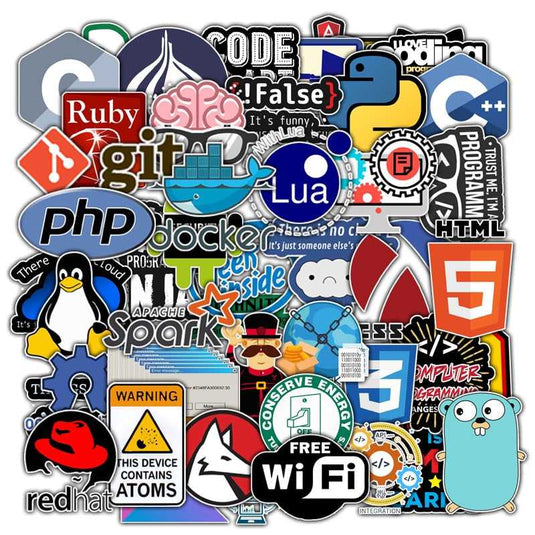 Famous Programming Stickers Bundle - Waterproof Stickers-GraffitiWallArt