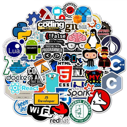 Famous Programming Stickers Bundle - Waterproof Stickers-GraffitiWallArt