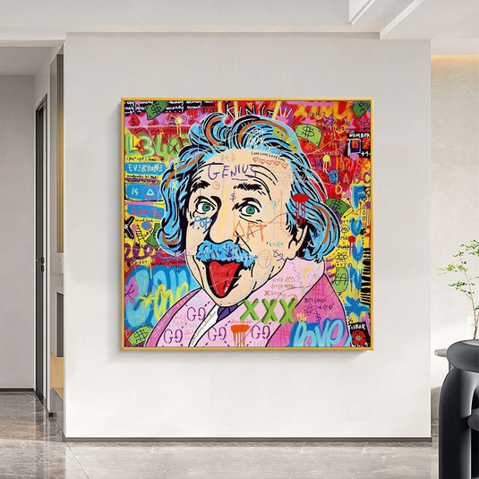 Famous Scientist Einstein Canvas Wall Art-GraffitiWallArt