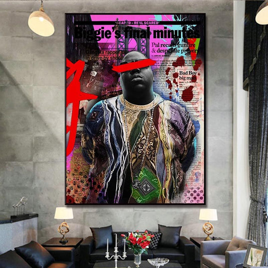 Famous Singer Biggie Smalls Poster Canvas Wall Art-GraffitiWallArt