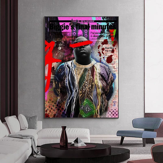 Famous Singer Biggie Smalls Poster Canvas Wall Art-GraffitiWallArt