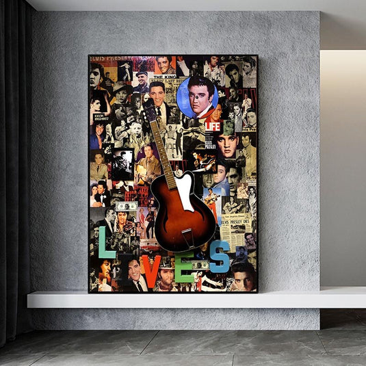 Famous Singer Elvis Canvas Wall Art-GraffitiWallArt