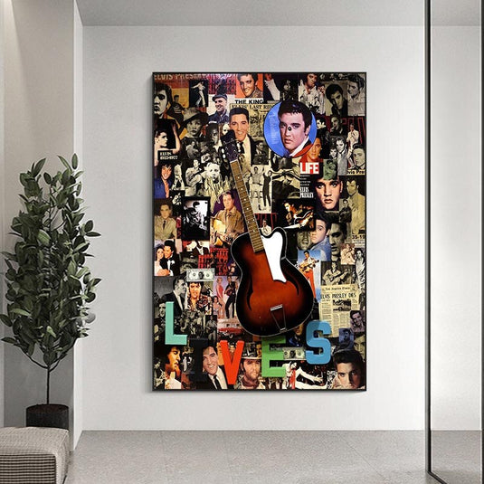 Famous Singer Elvis Canvas Wall Art-GraffitiWallArt