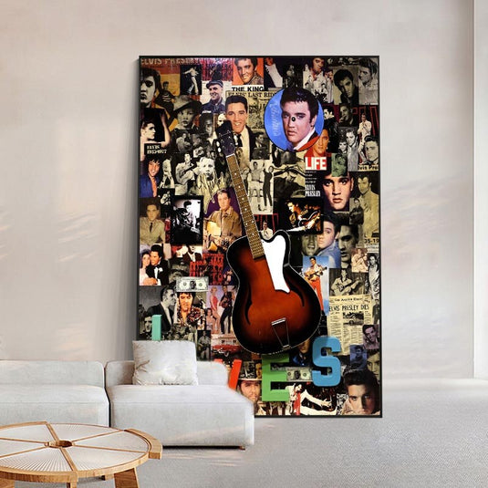 Famous Singer Elvis Canvas Wall Art-GraffitiWallArt