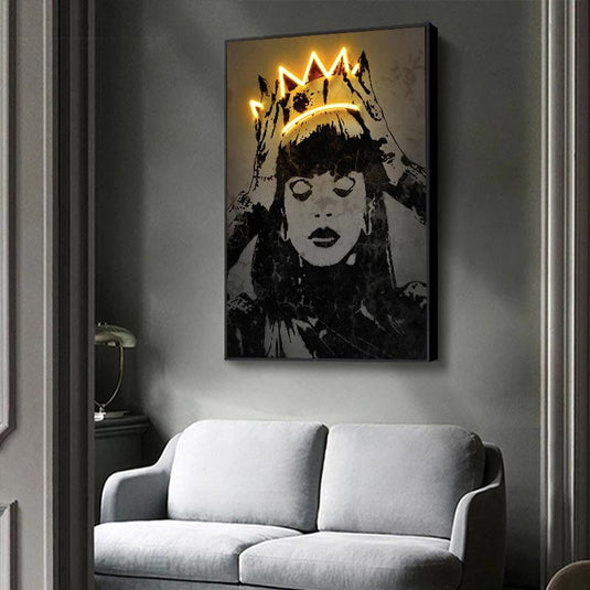 Famous Singer Posters Crown Woman Canvas Wall Art-GraffitiWallArt