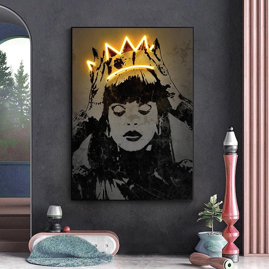 Famous Singer Posters Crown Woman Canvas Wall Art-GraffitiWallArt