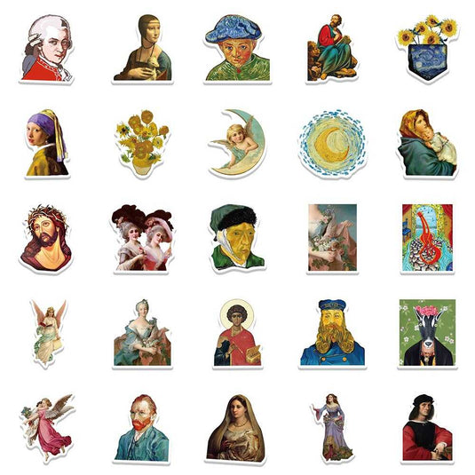 Famous World Artist Paintings Stickers Pack-GraffitiWallArt