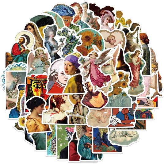 Famous World Artist Paintings Stickers Pack-GraffitiWallArt