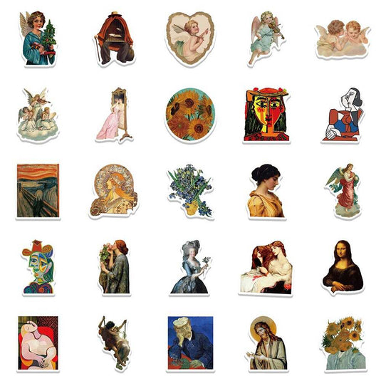 Famous World Artist Paintings Stickers Pack-GraffitiWallArt