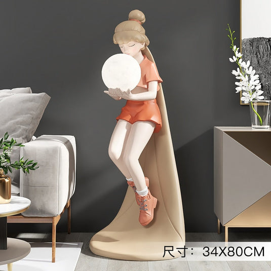 Fashion Girl Figure Statue Sculpture Ornament-GraffitiWallArt