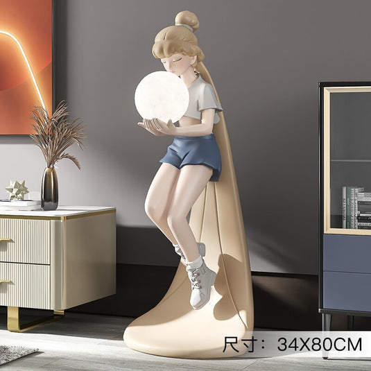 Fashion Girl Figure Statue Sculpture Ornament-GraffitiWallArt