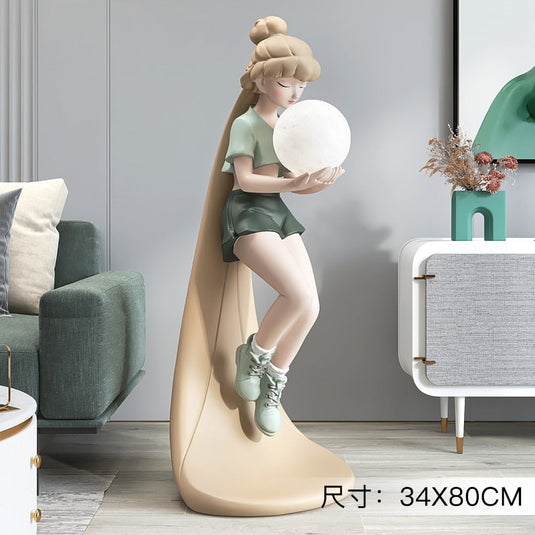 Fashion Girl Figure Statue Sculpture Ornament-GraffitiWallArt