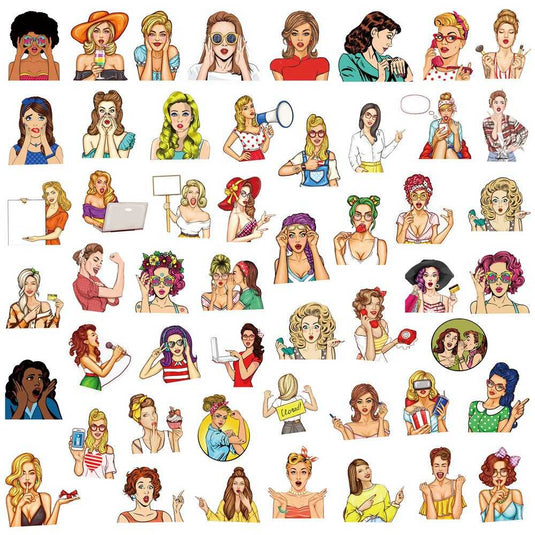 Fashion Girl Stickers Pack - Popular Waterproof Bundle-GraffitiWallArt