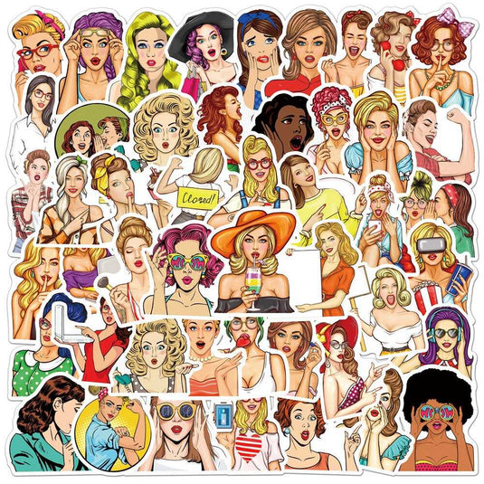 Fashion Girl Stickers Pack - Popular Waterproof Bundle-GraffitiWallArt