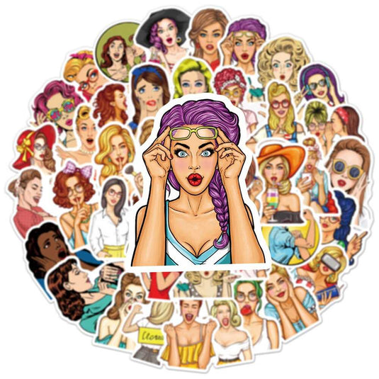 Fashion Girl Stickers Pack - Popular Waterproof Bundle-GraffitiWallArt