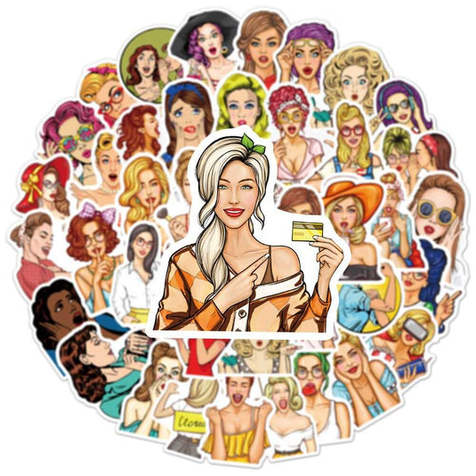 Fashion Girl Stickers Pack - Popular Waterproof Bundle-GraffitiWallArt