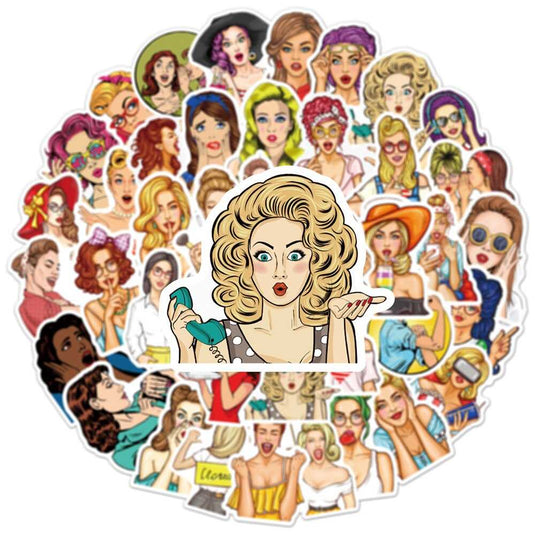 Fashion Girl Stickers Pack - Popular Waterproof Bundle-GraffitiWallArt