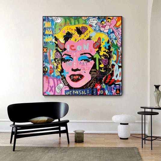 Fashion Icon: Marilyn Pop Art - Showcasing Iconic Style-GraffitiWallArt