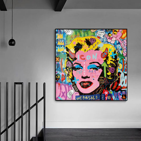 Fashion Icon: Marilyn Pop Art - Showcasing Iconic Style-GraffitiWallArt