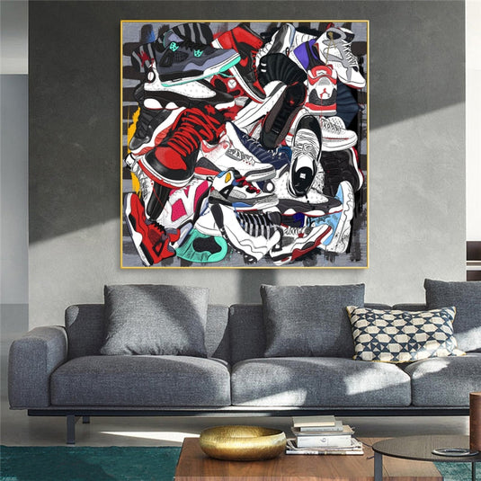 Fashion Sneaker Canvas Wall Art-GraffitiWallArt