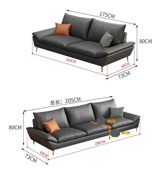 Faux Leather Designer Plaza Sofa Set-GraffitiWallArt